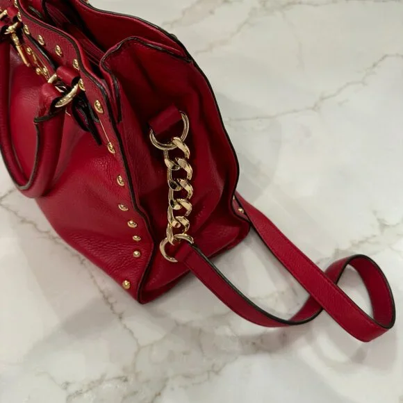 Michael Kors Red Leather Hamilton Medium East West Tote Shoulder Bag - Picture 11 of 13